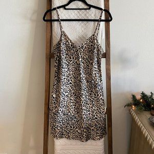 NWOT French Connection leopard print silky slip dress